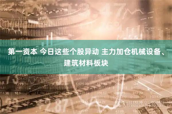 第一资本 今日这些个股异动 主力加仓机械设备、建筑材料板块