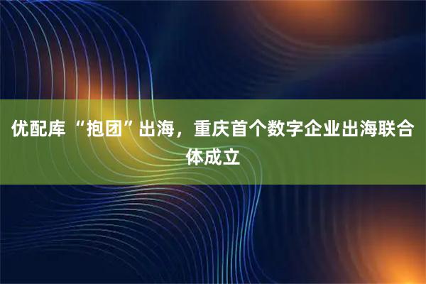 优配库 “抱团”出海，重庆首个数字企业出海联合体成立
